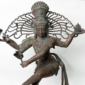 Large Shiva Nataraja Statue, 19.5" Hindu God Figurine, Yoga Dancing Shiva, Lord Of Dance, Art, Brass, Meditation Room Decor, Christmas Gift