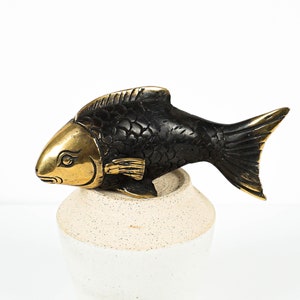 Bronze Fish Figurine, 5.2&quot; Length, Animal Statue, Brass Decor, Animal Ornament, Nursery Decor, Home Decor, Gift for Women, Gift for Mom