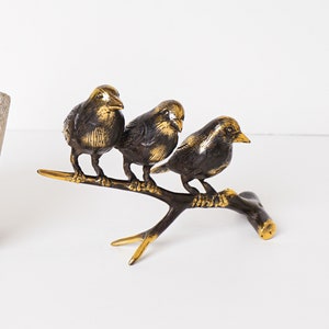 Bronze Birds on a Branch Statue, 7.5 Inch Length, Bird Figurine, Love ...