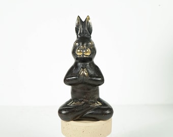 Bronze Kaninchen Yoga Figur, 13 cm Tier Statue, Messing Dekor, Ornament, Meditation Dekor, Büro Dekor, Geschenk für Mama, geschätztes Geschenk