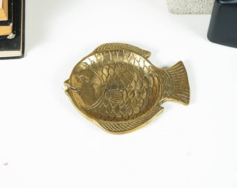 Plateau décoratif à motifs de poissons, plateau en bronze, décoration de cuisine, plateau repas, art marin, vie marine, décoration nautique