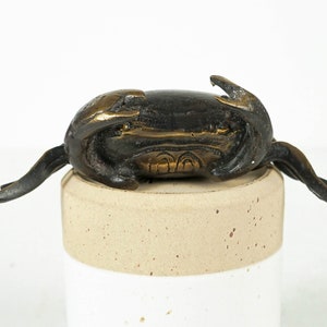 Bronze Krabbe Statue, 1,4 &quot;Tierfigur, Ozean, handgemacht, Miniatur, Krabbe Ornament, einzigartig, Raumdekor, Bürodekor, geschätztes Geschenk