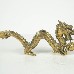 Bronze Dragon Statue, 8&quot; Length Figurine, Chinese Dragon, Handicraft, Mystical Animal, UniqueArt, Handmade Decor, Room Decor, Gift for Her