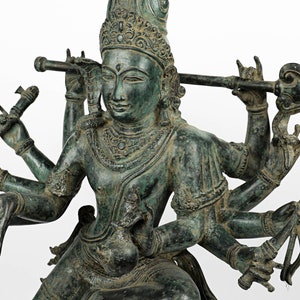 Large Shiva Nataraja Statue, 24" Hindu God Figurine, Yoga Dancing Shiva, Lord Of Dance, Brass, Meditation Room Decor, Table Decor, Mom Gift