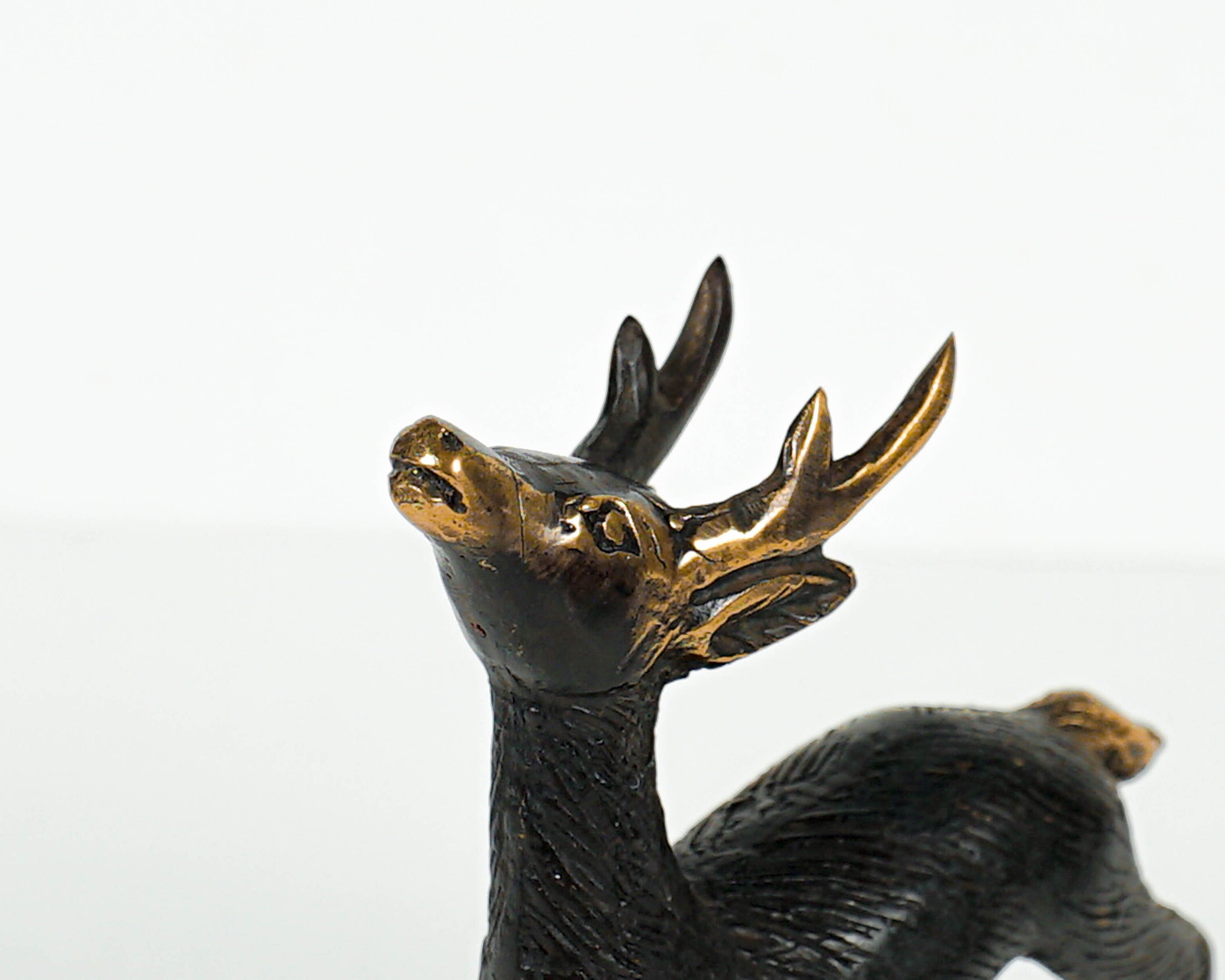 Bronze Deer Figurine 5 Statue Brass Decor Animal Etsy