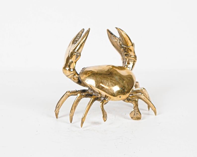Bronze Crab Statue, 3.7 Animal Figurine, Ocean, Handmade, Office Decor, Beach Decor, Tabletop Decor, Gift for Sister, Mothers Day Gifts image 5