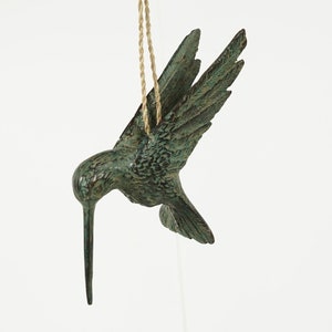 Bronze Hummingbird Decor, 5.5 Handmade Statue, Wall Decor, Hanging Figurine, Colibri, Bird, House Decor, Aesthetic Room Decor, Gift for Her image 8