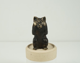 Le Chat ブロンズ彫刻 猫 ブロンズアート複製 動物の置物