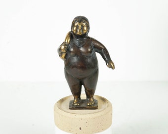 Bronze woman with swim ring sculpture, Body positivity figurine, Woman Statue, Swimming, Interior Decor, Room Décor,  Mothers Day Gifts