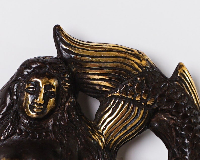 Bronze Mermaid Hook, 6 Inch Figurine, Wall Hook, Art, Unique Miniature, Handmade, Room Decor, Gift for Him, Healing Gift, Mother Day Gift image 6