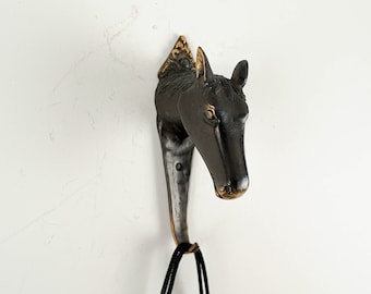 Bronze Horse Hook, 5.8" Animal Figurine, Wall Hook, Unique Miniature, Antique, Unique, Handmade, Office Decor, Gift for Him, Special Gift