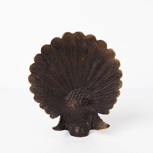 Bronze Peacock Figurine, 5.6 Inch Animal Statue, Brass Decor, Animal Ornament, Nursery Decor, Livingroom Decor, Gift for Her, Memorial Gift image 7