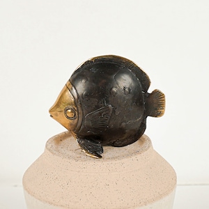 Bronze Fish Figurine, 2.3&quot; Figurine, Animal Statue, Brass Decor, Animal Ornament, Nursery Decor, Gift for Women, Birthday Gift, Gift for Him