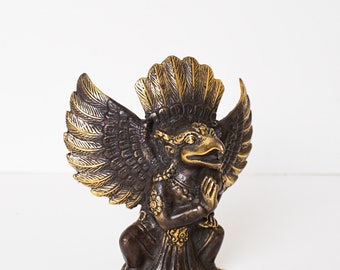 Bronze Garuda Vishnu Kencana Statue, 5.5" Figurine, Eagle, Lord, Hindu God, Mystical, Brass, Room Decor, Gift for Her, Mothers Day Gifts