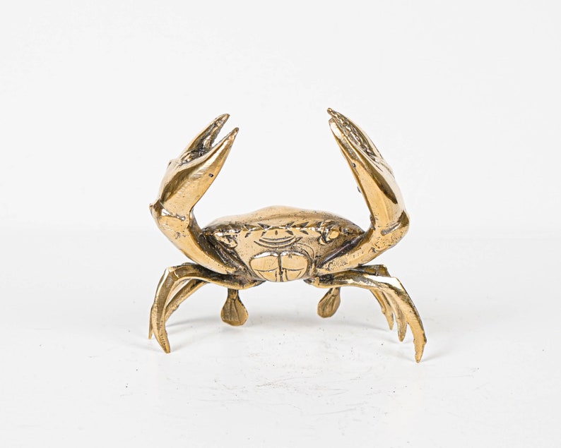 Bronze Crab Statue, 3.7 Animal Figurine, Ocean, Handmade, Office Decor, Beach Decor, Tabletop Decor, Gift for Sister, Mothers Day Gifts image 3