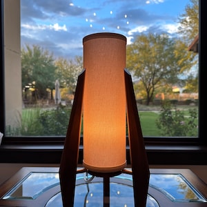 Mid Century Modern Lamp - Linen Shade