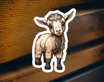 Adorable Baby Goat Sticker | Cute Goat Vinyl Decal for Animal Lovers