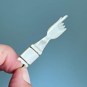Antique Victorian Mother of Pearl Hand Brooch