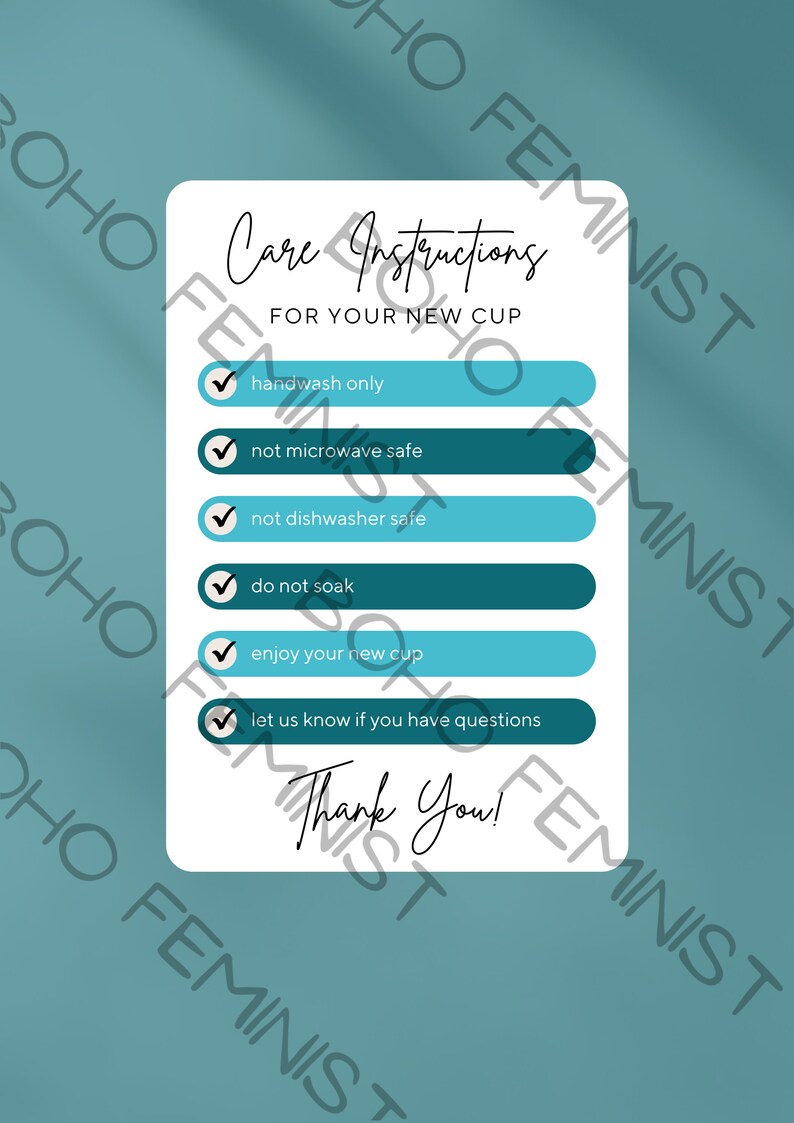 Vinyl Care Instructions Printable Card Small Business Insert - Etsy