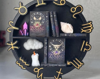 Miniature Collector Shelf | Zodiac Academy Inspired | Includes Mini Books & Trinkets