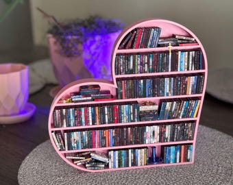Heart Shaped Miniature Book shelf | Valentines Gift | Mini Bookcase| Books| Miniature Doll House Book shelf| 3d Printed | Handmade| TBR|