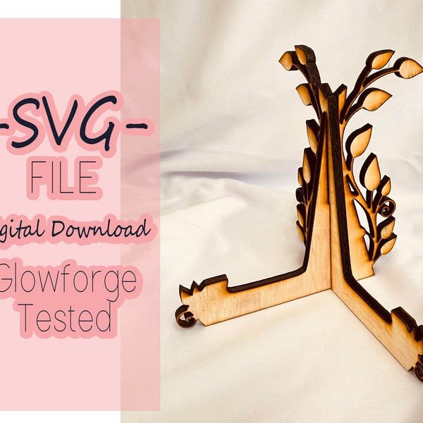 Picture stand - digital download- SVG- Glowforge- Cut File- SVG Download-photo holder-frame display stand-dish holder- instant download