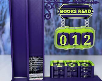 Bücher lesen Tracker | 3D Printable Mini Bücherregal Spalten Zähler | STL Bambu Lab Projekt | Hält 50-200 Mini-Bücher