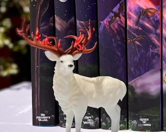 Stag with flaming antlers | Glows in the Dark for immortal glow | Shelf Candy | Fantasy |