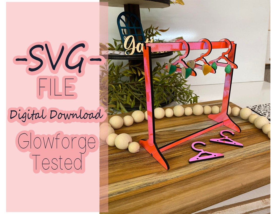 Double Arch Earring Stand SVG Laser Cut File for Glowforge, Stud