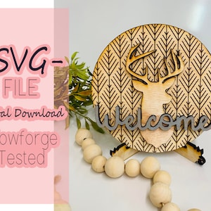 Deer Welcome sign  - digital download- SVG- Glowforge- Cut File- SVG Download