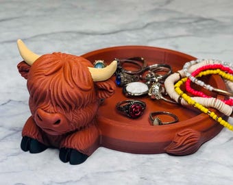 Highland cow storage for jewelry or small trinkets | 3d Printed