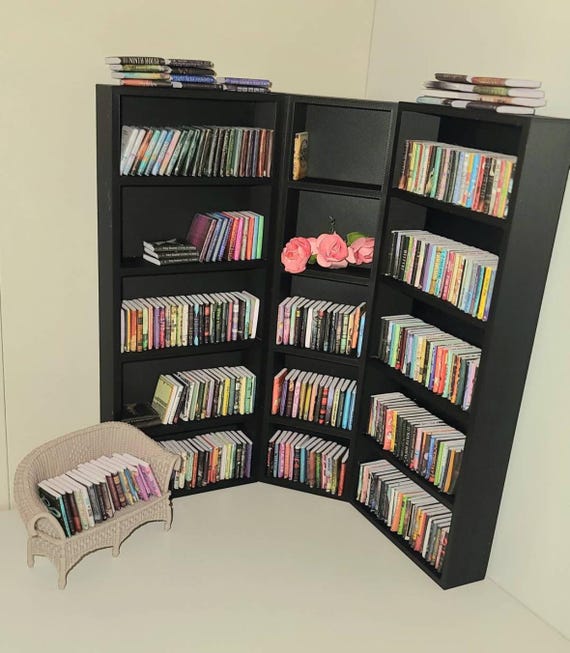 Miniature  Bookshelf for 1.1in tall books| Mini Bookcase| Books| Miniature Doll House | Book shelf| 3d printed | Handmade| TBR|