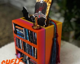 Bookmark or pencil holder Shelf Only | container | miniature bookshelf | Gift | Organizer | mini | Reading