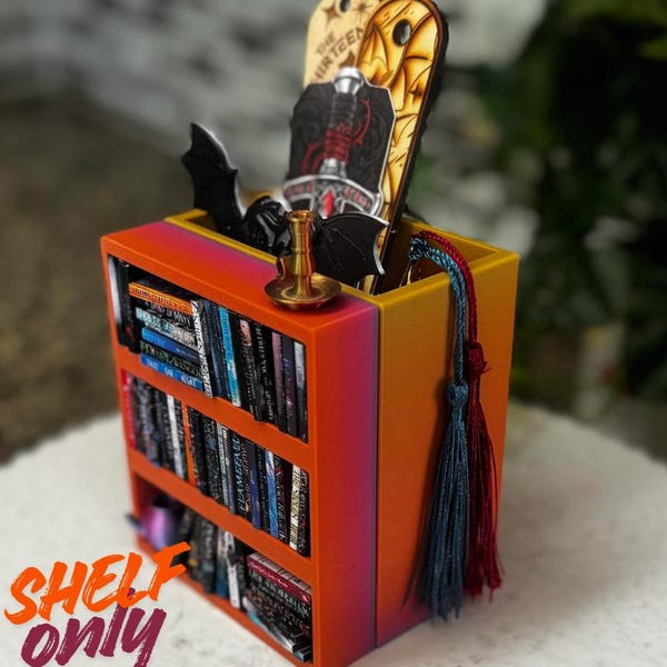 Bookmark or pencil holder Shelf Only | container | miniature bookshelf | Gift | Organizer | mini | Reading