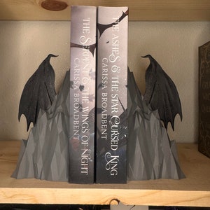 Mountain Wing Book ends | Perfect for any vampire, Fae, winged characters | Gifts | Fantasy | Books