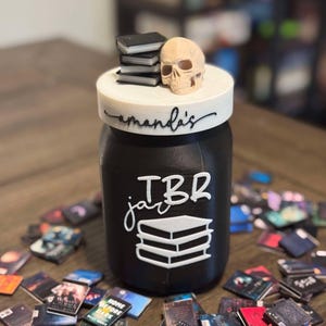 Custom TBR jar | Books to read | Reader book challenge | Gift for book lovers | Death by TBR