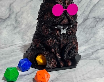 Dice Tower Cat 3d printed and hand painted