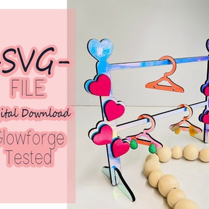 Hearts earring holder- doll clothes- digital download- SVG- earring display- Earring holder- Glowforge- Cut File- SVG Download