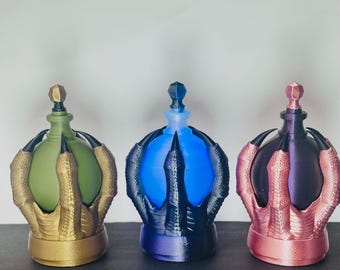Faux Dragon Claw Potion Bottle | Fantasy Apothecary Decor | 3D Printed Dragon Bottle | Gothic Shelf Decor | D&D Inspired Gift