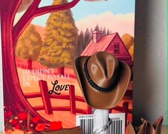 Cowboy Romantik Buch Display | Cowboy Hut, Stiefel & Ranch Schild | Buch Boyfriend Dekor | 3D Gedruckt