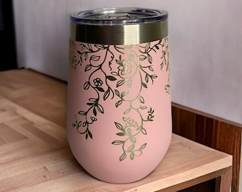 Laser Engraved Seamless Tumbler Wrap| Butterflies svg| Floral Wrap| PiBurn| Tumbler File| SVG| Laser| Digital Download| Instant Download