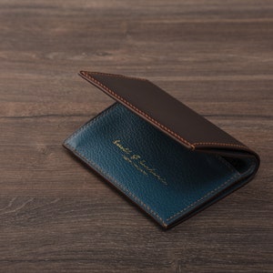 Bifold Card Wallet with zippered compartment image 1