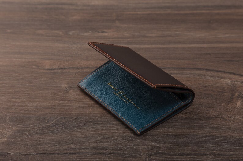 Bifold Card Wallet with zippered compartment image 1