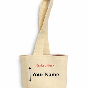 Canvas Crossbody Cup Holder, Adjustable Strap, Travel Drink Carrier