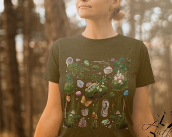 Goblincore Mushroom shirt Goblincore clothing Fairy grunge Fairycore Alt clothing Witchy clothing Moth shirt Dark cottagecore Nature shirt