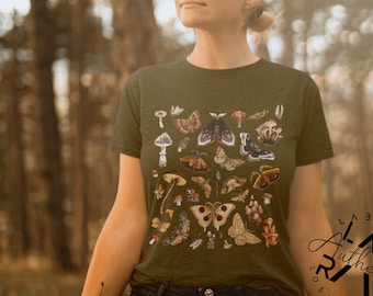 Goblincore Mushroom shirt Goblincore clothing Fairy grunge Fairycore Alt clothing Witchy clothing Moth shirt Dark cottagecore Mystical shirt