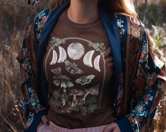 Goblincore Mushroom shirt Goblincore clothing Fairy grunge Fairycore Alt clothing Witchy clothing Moth shirt Dark cottagecore Mystical shirt
