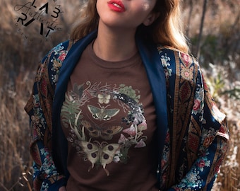 Goblincore Pilz Shirt Goblincore Kleidung Fee Grunge Fairycore Alt Kleidung Witchy Kleidung Mottenshirt Dark cottagecore Mystical Shirt