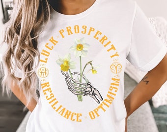 Birth flower shirt Birth month flower shirt Pisces gifts Aries gift March Birth flower gift Cottagecore shirt Mystical shirt Flower shirt