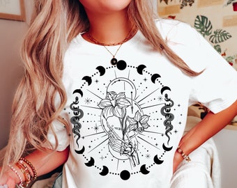 Birth flower shirt Birth month flower shirt Pisces gifts Aries gift March Birth flower gift Cottagecore shirt Mystical shirt Flower shirt
